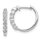14k White Gold 1/8 carat Lab Grown Diamond VS/SI+ G+ Complete Hinged Hoop Earrings